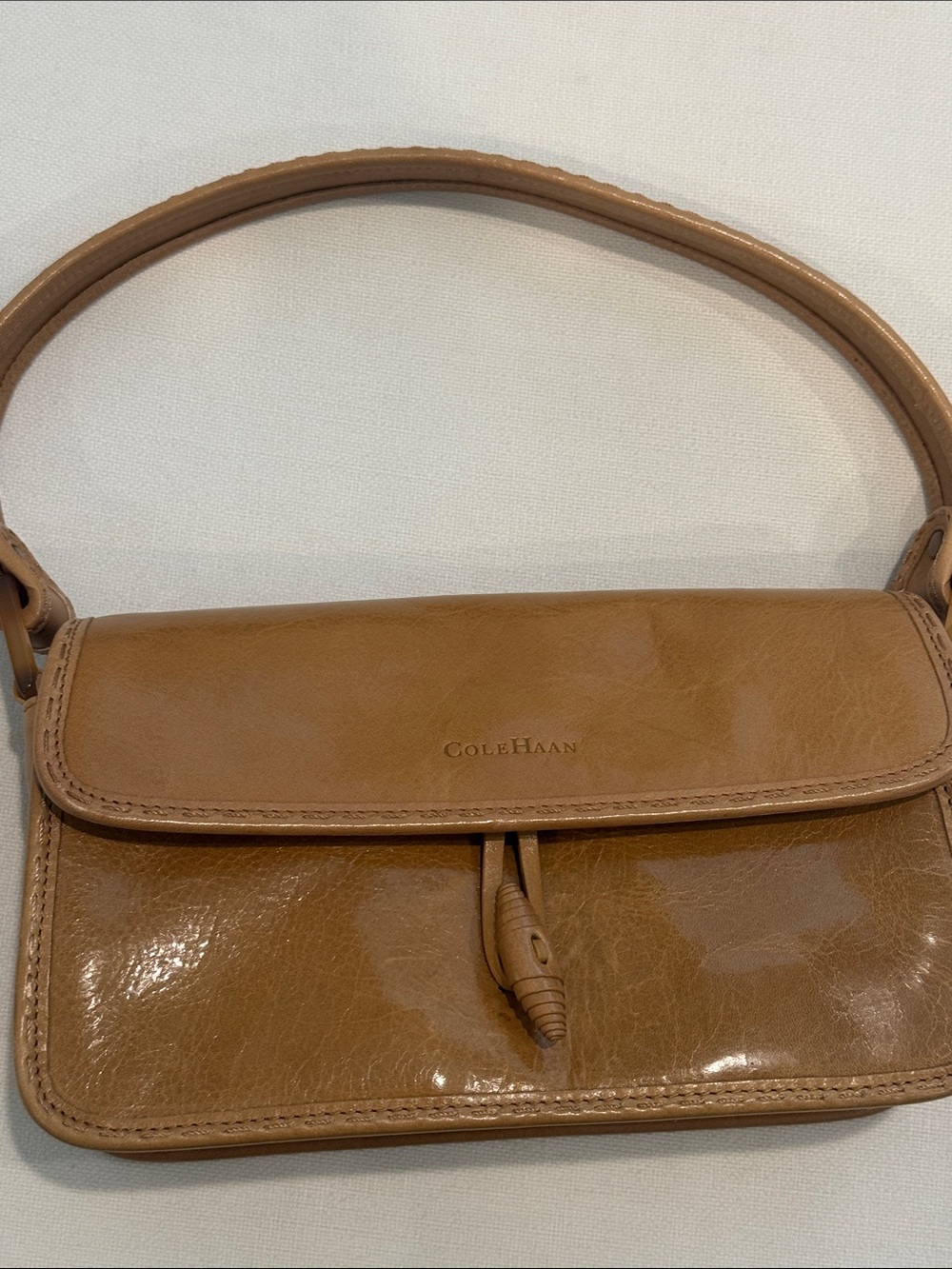 Y2K Vintage Cole Haan Tan Brown Leather Shoulder Bag